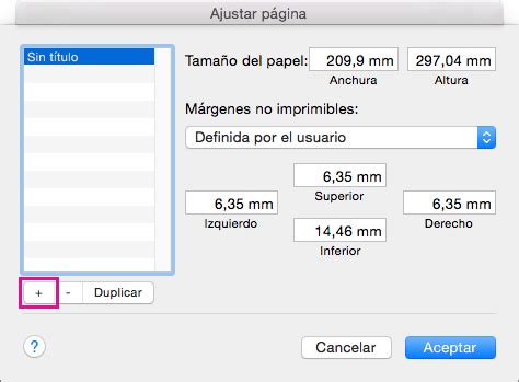 Cambiar el tamaño del papel   Word for Mac