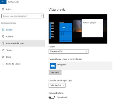 Cambio automático del fondo de pantalla en Windows 10