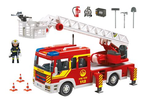 Camion de pompier avec échelle pivotante et sirène   5362 ...