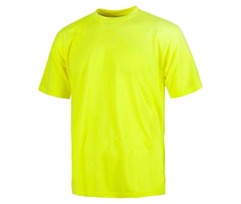 Camiseta manga corta lisa alta visibilidad amarilla. WorkTeam
