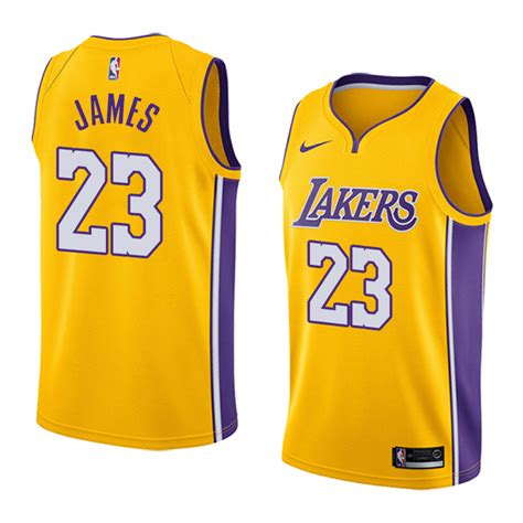 Camisetas NBA Lakers Lebron James Icon 2017 18 Amarillo ...