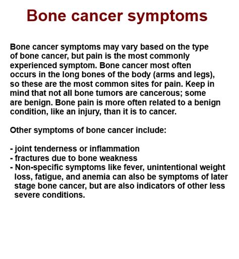 Cancer symptoms causes and treatment: bone cancer symptoms