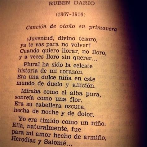 Canción de otoño en primavera , Rubén Darío  Metapa ...