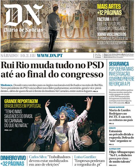 Capa   Diário de Notícias de 2018 02 10