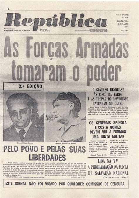 Capas de jornais de 25 de Abril a 2 de Maio de 1974   PÚBLICO