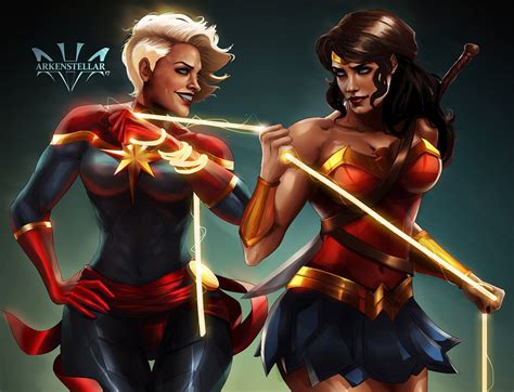 Captain Marvel Wonder Woman by Arkenstellar on DeviantArt