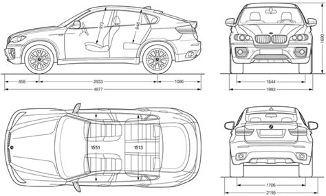 CAR blueprints   BMW X6 blueprints, vector drawings ...