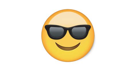 Cara sonriente con las gafas de sol Emoji Pegatina Redonda ...