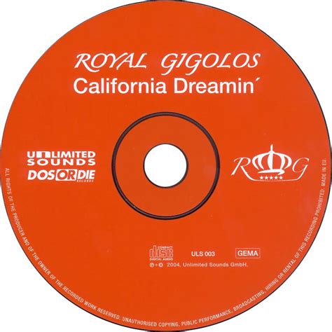 Carátula Cd de Royal Gigolos   California Dreamin   Cd ...