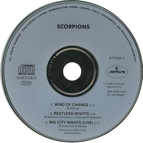 Carátula Cd de Scorpions   Wind Of Change  Cd Single ...