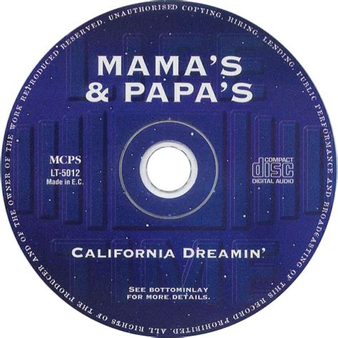 Carátula Cd de The Mamas & The Papas   California Dreamin ...