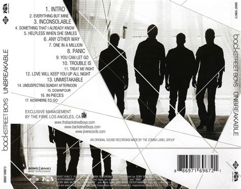 Carátula Trasera de Backstreet Boys   Unbreakable  Deluxe ...