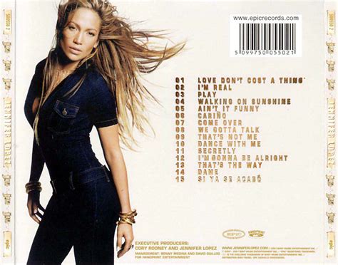 Carátula Trasera de Jennifer Lopez   J.lo  15 Canciones ...