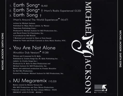 Carátula Trasera de Michael Jackson Earth Song Cd ...