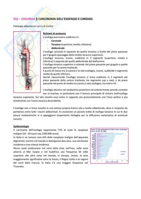 Carcinoma dell esofago e cardias: Appunti di Semeiotica