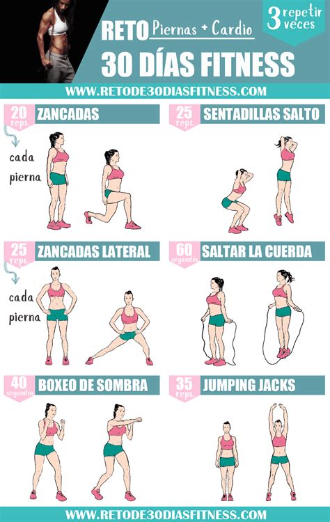 Cardio con ejercicios de piernas | Workouts Fitness   Reto ...