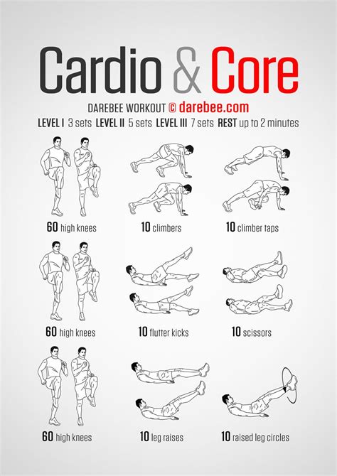 Cardio & Core   Darebee Workout | Exercises | Pinterest ...