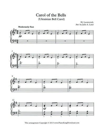 Carol of the Bells Free Piano Music | Piano Sheet Music ...