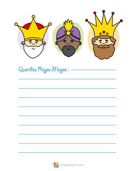 Carta a los Reyes Magos para imprimir   Etapa Infantil