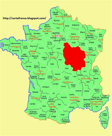 Carte Bourgogne Departement Ciudad | Carte France ...