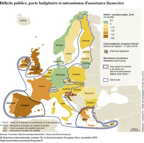Carte de l UE: déficits publics, pacte budgétaire ...