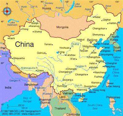 Carte de la Chine Departement Région   Carte du Monde ...