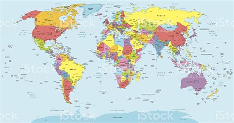 Carte Du Monde Avec Les Pays Les Noms De Pays Et Ville ...