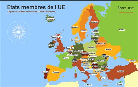 Carte interactive d Europe Etats membres de l Union ...