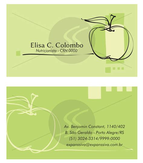 Cartões de Visita para Nutricionistas M2380 | Gráfica ...