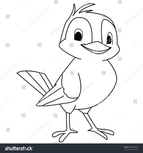 Cartoon Bird Black And White