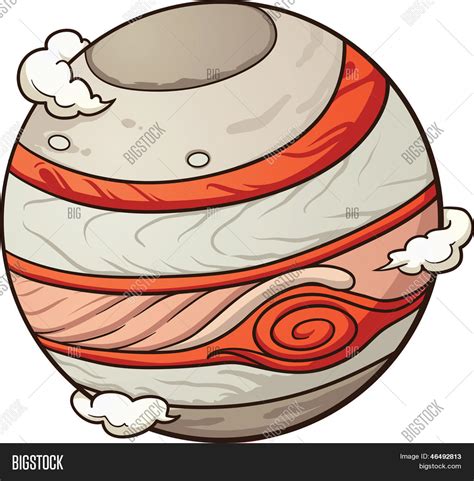 Cartoon Jupiter. Vector clip art illustration with simple ...
