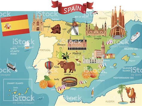 Cartoon Map Of Spain Stock Vector Art & More Images of ...