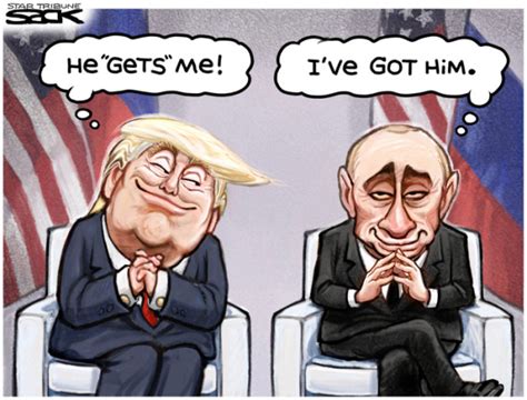 Cartoons: Donald Trump meets with Vladimir Putin