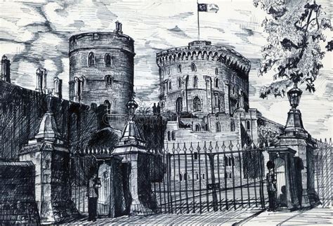 Castillo Viejo En Inglaterra Stock de ilustración ...