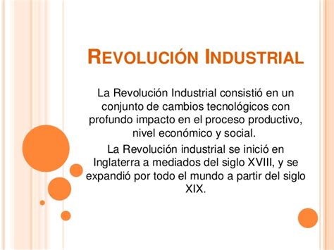 Causas y consecuencias revolucion industrial