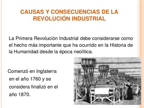 Causas y consecuencias revolucion industrial