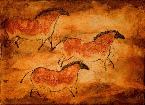 Cave Art Series  Three Ponies 8x10 print of prehistoric ...