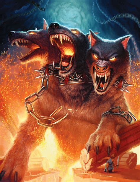 Cerberus, the 3 headed dog that guards Hades in Greek myth ...