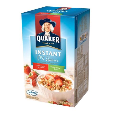 Cereal Quaker avena instant fresas con crema y manzana y ...