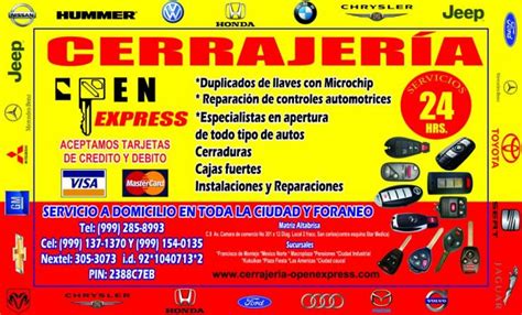 Cerrajeria open express en Merida. Teléfono y más info.