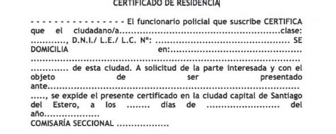 Certificado de domicilio capital federal