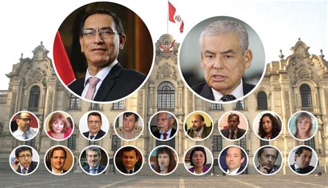 César Villanueva y los 18 ministros del nuevo gabinete ...