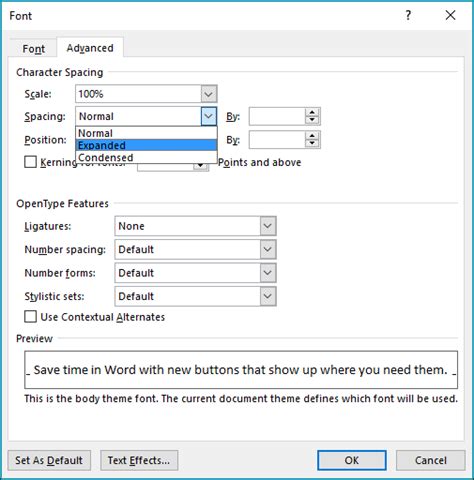 Change the spaces between text   Office Support