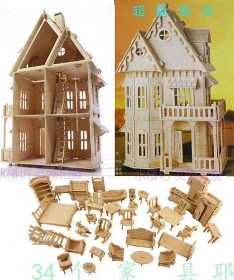 Cheap 21 casa de muñecas de madera 3D   de las casas de ...
