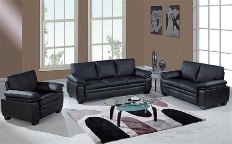Cheap black living room furniture sets with glass table ...