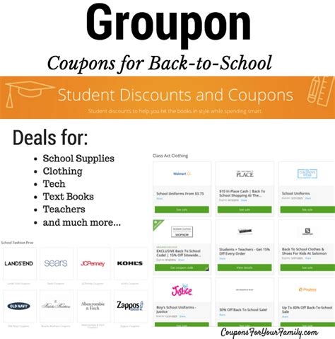 Check out Groupon Coupons for Back to School Savings!