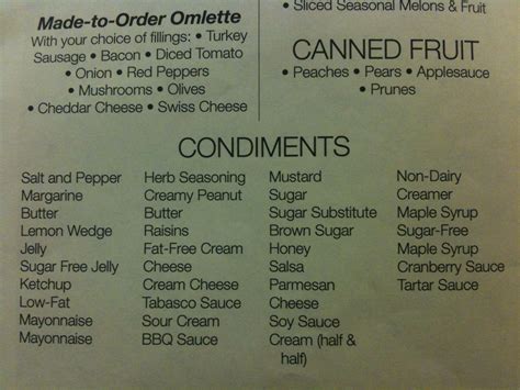 Check out this crazy list of condiments on the menu at the ...