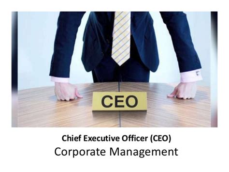 Chief executive officer  CEO    corporate management ...