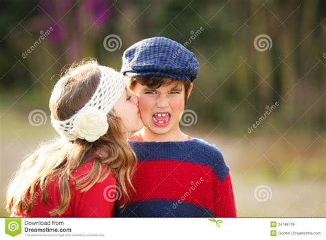 Child kiss stock photo. Image of brother, innocent ...