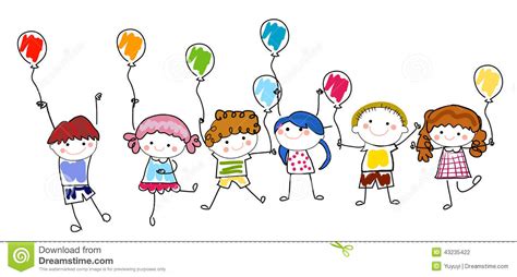 Children and balloon stock vector. Illustration of nice ...